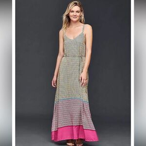Gap Maxi Dress Women's‎ Size Small Tall Dual Spaghetti Straps Sleeveless